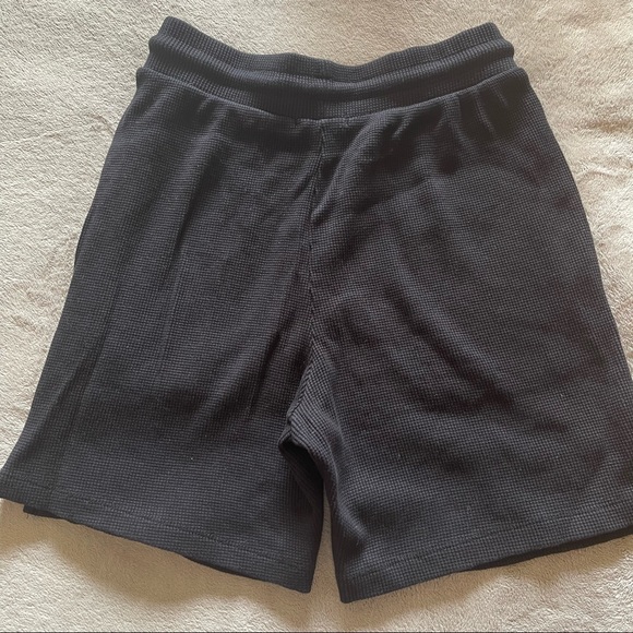Black Waffle Knit Shorts - Picture 5 of 17